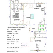 CASA EM PRÉ MOLDADO modalidade completa, chave na mão - Casa Daniele Central Parque planta