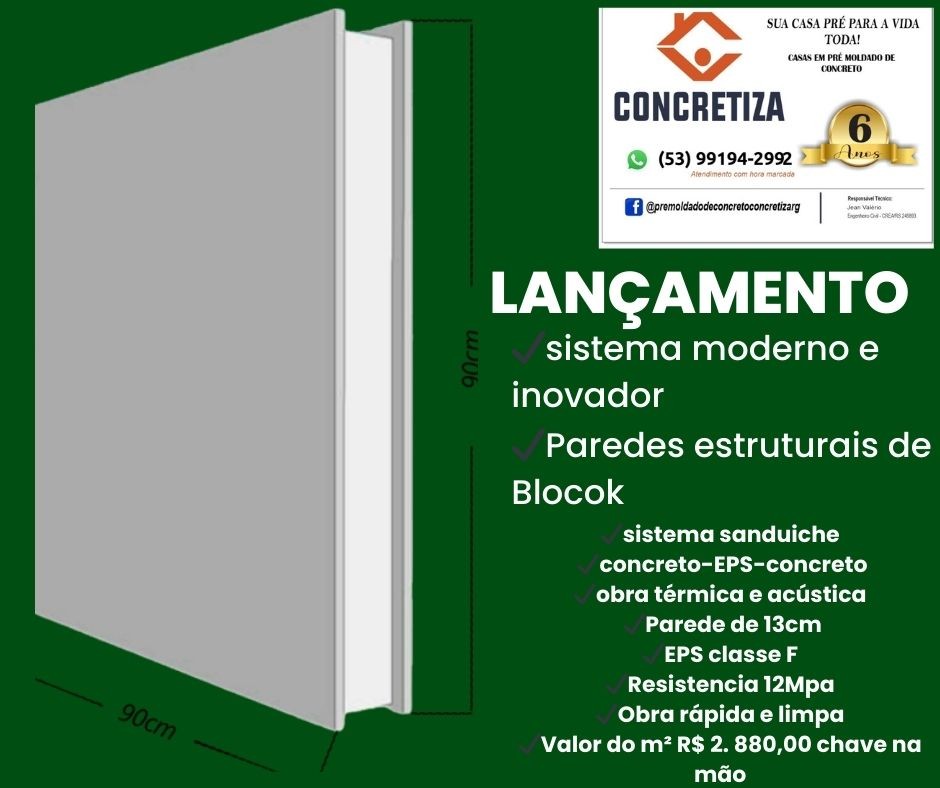 Casa em Blocok, eficiência térmica e acústica - Blocok